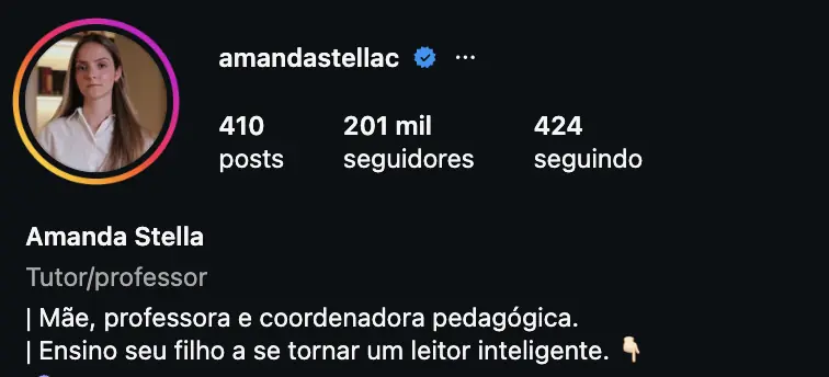 Captura do Instagram de Amanda Stella