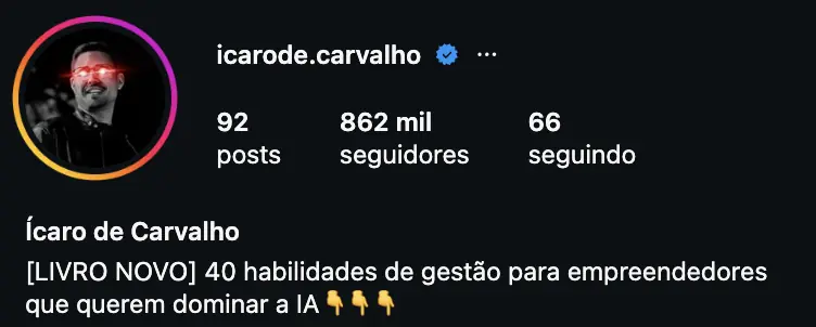 Captura do Instagram de Ícaro de Carvalho