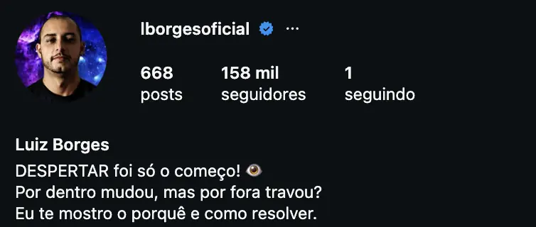 Captura do Instagram de Luiz Borges