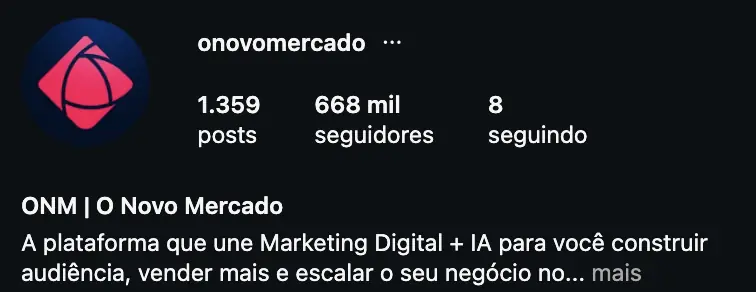 Captura do Instagram de O Novo Mercado